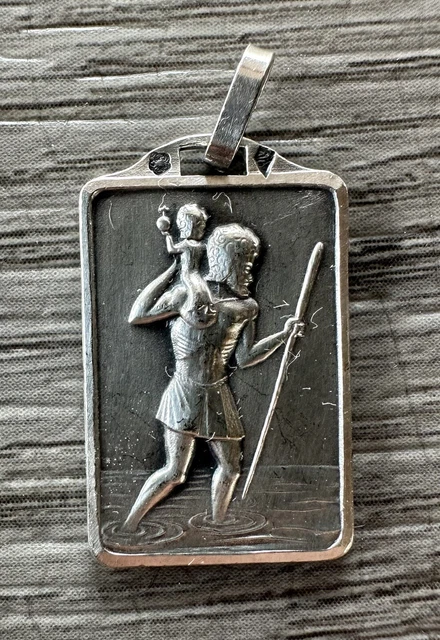 ANCIENNE MEDAILLE RELIGIEUSE Saint Christophe Patron Voyageurs Voiture